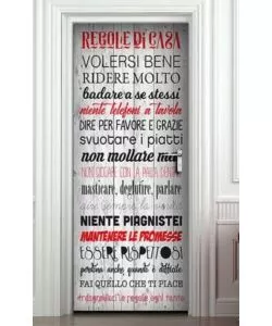 Rivestimento per porta "regole di casa", 83x210 cm